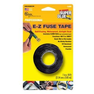 Super Glue 1 in. x 10 ft. Black E Z Fuse Silicone Tape (12 Pack) 15408