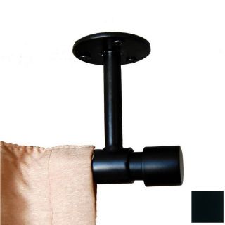 BCL Drapery 48 in to 86 in Black Contemporary Metal Single Curtain Rod