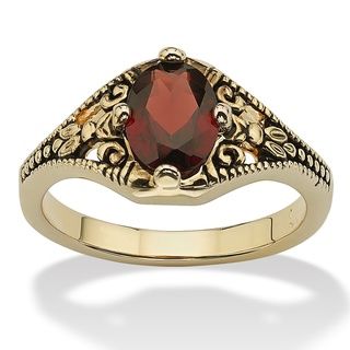 PalmBeach Antiqued 14k Goldplated Garnet Ring  ™ Shopping