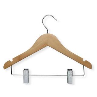 Honey Can Do Maple Finish Kid's Basic Hanger with Clips (10 Pack) HNGT01225