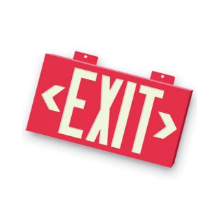 Barron Lighting Non Toxic Photoluminescent Exit Sign with Red Letters
