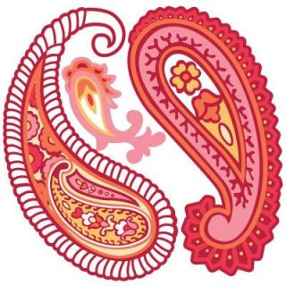 13 in. x 13 in. Red and Pink Paisley Please Dots Wall Decal WPD99843