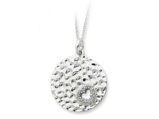 Sterling Silver & Synthetic CZ Polished I Wish You Enough 18in Necklace