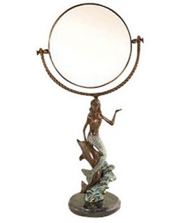 Mermaid and Dolphin Vanity Mirror   18.5H in.   Mirrors