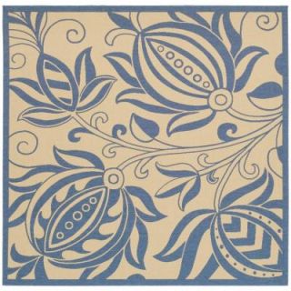 Safavieh Courtyard Natural/Blue 7 ft. 10 in. x 7 ft. 10 in. Square Indoor/Outdoor Area Rug CY2961 3101 8SQ