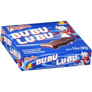 Ricolino Bubu Lubu Strawberry Flavored Jelly & Marshmallow w/Chocolate Coating Bar, 8 Pk