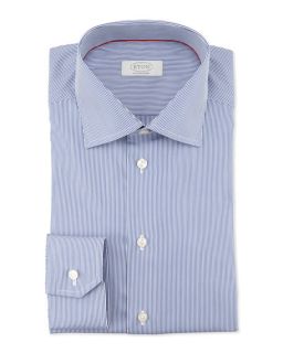 Eton Contemporary Fit Fine Stripe Dress Shirt, Navy
