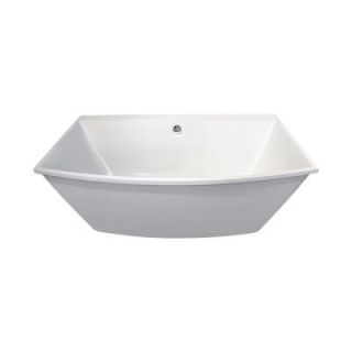 Aquatica Alex 5.6 ft. EcoMarmor Classic Flatbottom Non Whirlpool Bathtub in White Alex Wht