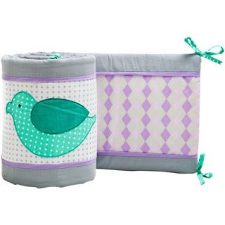 Pam Grace Creations Lovebird Lavender Crib Bumper