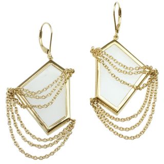 Michael Valitutti Gold over Silver Rock Crystal Earrings   15358154
