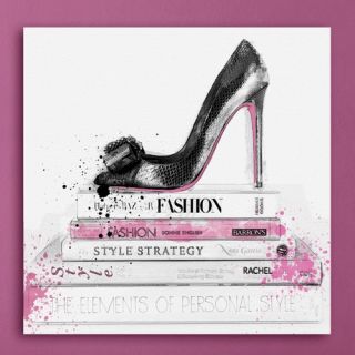 Black Shoe and Pink Lady Books Graphic Art on Canvas by Oliver Gal