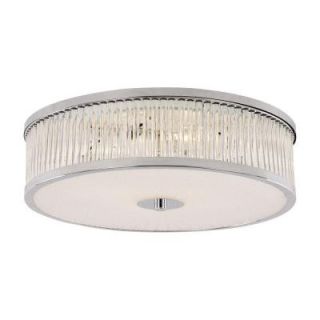 Bel Air Lighting 4 Light Chrome Flush Mount with Round Mirrored Sides 10156 PC