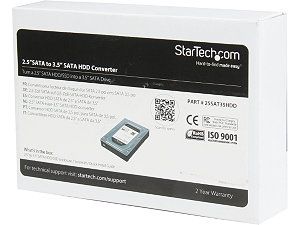 StarTech 25SAT35HDD 2.5" to 3.5" SATA Aluminum Hard Drive Adapter Enclosure with SSD / HDD Height up to 12.5mm