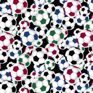 Let's Play Soccer Anti Pill Polyester Fleece Fabric by the Yard, 60"