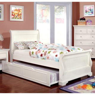 Furniture of America Elegant Tiana White Sleigh Bed