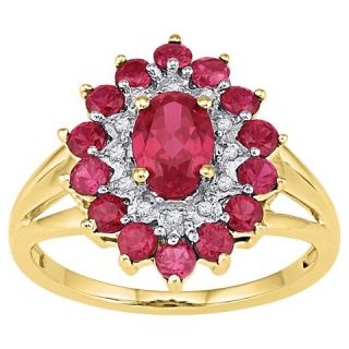 060 CT. T.W. White Diamond and Ruby Fashion Ring in 10K White Gold