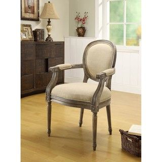 Oxford Beige Linen Arm Chair   Shopping
