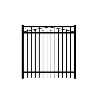 Jerith Adams 5 ft. W x 4 ft. H Black Aluminum 3 Rail Fence Gate RS48B20060