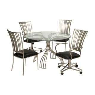Chintaly Ashtyn 5 Piece Dining Table Set with Caster Chairs