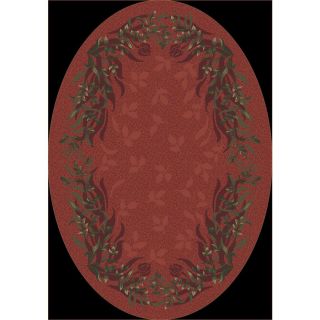 Milliken Baskerville Oval Red Transitional Tufted Area Rug (Common 5 ft x 8 ft; Actual 5.33 ft x 7.66 ft)