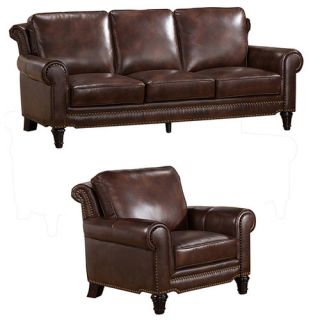 Coja Macy Top Grain Leather Sofa and Chair Set