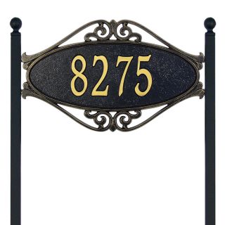 Whitehall 28 in x 17.5 in Hackley Fretwork Standard Lawn One Line Black/Gold Plaque