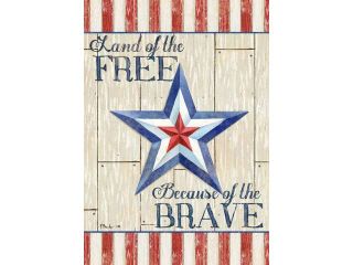 Land of the Free Because of the Brave Patriotic Star 12 X 18 Garden Flag