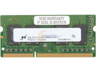 Refurbished Micron 2GB 204 Pin DDR3 SO DIMM DDR3L 1600 (PC3L 12800) Laptop Memory Model MT4KTF25664HZ 1G6E1