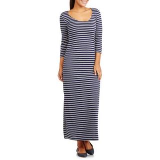 Just Love Women's Elbow Sleeve Striped Knit Midi Dress