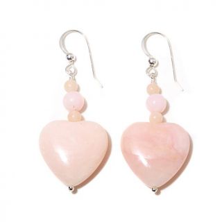 Jay King Heart Shaped Peruvian Pink Opal Sterling Silver Earrings   7873977