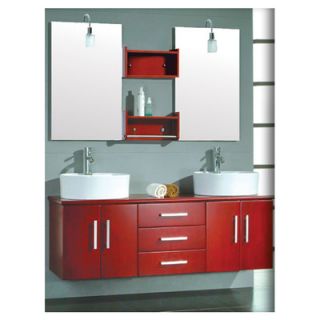 Cambridge Plumbing Moonstone 59 Wall Mount Double Bathroom Vanity Set