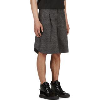 Facetasm Grey Slub Knit Pleated Shorts