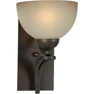 Talista 1 Light Antique Bronze Sconce with Shaded Umber Glass CLI FRT2374 01 32