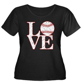  Women's Plus Size Love Baseball T Shirt