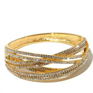 Real Collectibles by Adrienne® Jeweled Woven Ribbons Pave' Crystal  Bangle    7799740