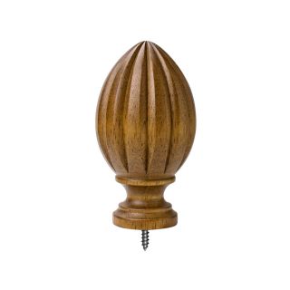 allen + roth 2 Pack Tobacco Wood Curtain Rod Finials
