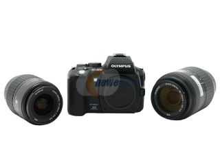 OLYMPUS EVOLT E 500 Black 8.15 MP 2.5" 215K LCD Digital SLR Camera w/ ZUIKO DIGITAL 14 45mm f/3.5 5.6 & ED 40 150mm f/4.0 5.6 Le