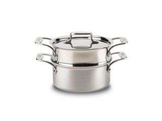 All Clad d5 Brushed Stainless 3 qt Casserole Pan with Steamer