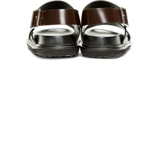 Marni Black & Navy Colorblocked Leather Sandals