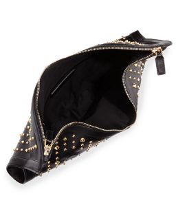 Alexander McQueen De Manta Studded Leather Clutch Bag, Black