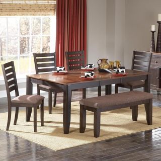 TRIBECCA HOME Nolan Two tone 6 piece Butterfly Leaf Dining Set