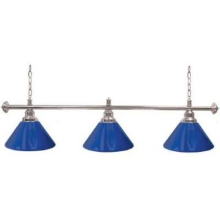 Trademark Global 60 in. Three Shade Blue and Silver Hanging Billiard Lamp 4800S BLU