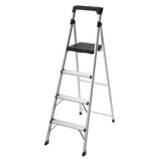 Gorilla Ladders 4 Step Aluminum Ultra Light Step Stool Ladder with 225 lb. Load Capacity AS 4G