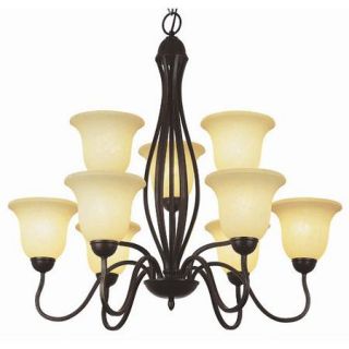 TransGlobe Lighting 9 Light Chandelier with Shade
