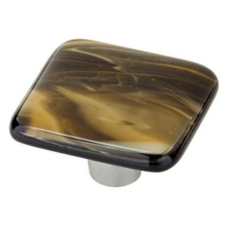Homegrown Hardware by Liberty 1 1/2 in. Black Tortoise Square Glass Cabinet Knob 142959