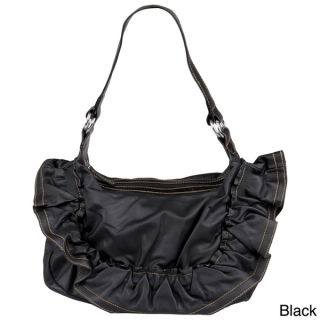 Journee Collection Womens Ruffled Accent Slouchy Handbag
