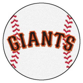 FANMATS MLB San Francisco Giants White 2 ft. 3 in. x 2 ft. 3 in. Round Accent Rug 6539