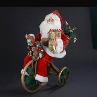 20" Santa Claus on Tricycle with Present and Wreath Decorative Table Top Christmas Figure