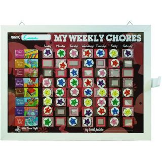 My Weekly Chores Pink Elephants Magnetic Dry Erase Rewards Chart