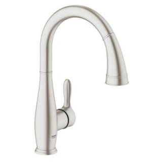 GROHE Parkfield Single Handle Pull Down Sprayer Kitchen Faucet with Dual Spray in SuperSteel InfinityFinish 30213DC0